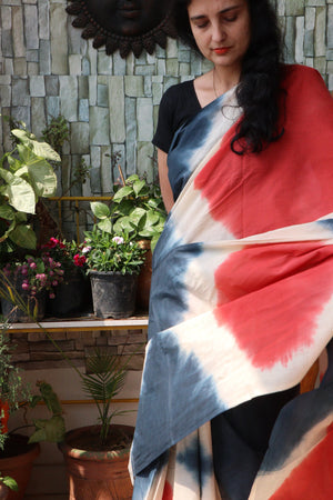 Saree - Cotton - Tie-Dye - Color Splash - Sari/Indian Dress/Fabric Yard