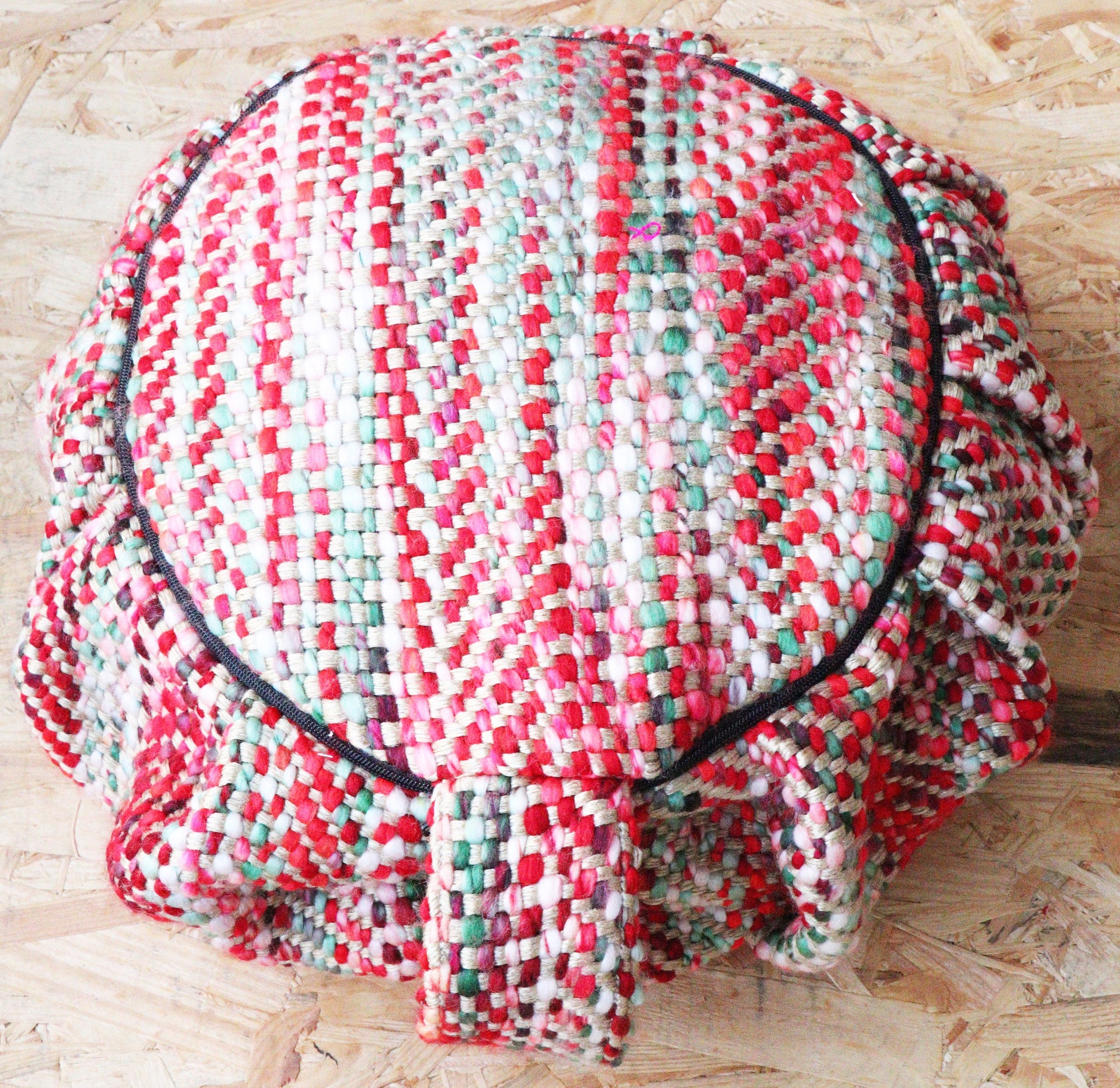 Yoga Meditation Cushion | Handwoven Handmade Round Zafu Pillow  |Zipped Cover |Washable| Portable - Aurora - Filling Options Available