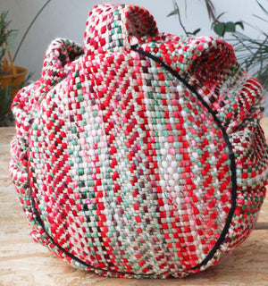 Yoga Meditation Cushion | Handwoven Handmade Round Zafu Pillow  |Zipped Cover |Washable| Portable - Aurora - Filling Options Available