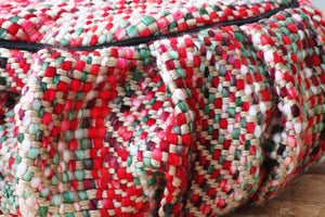 Yoga Meditation Cushion | Handwoven Handmade Round Zafu Pillow  |Zipped Cover |Washable| Portable - Aurora - Filling Options Available