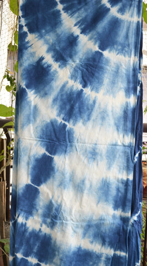 Bed-sheet/Bed-cover/Bed Linen - Hand block printed bed sheet (pure cotton) with pillow cases - King Size -Indigo Twirl