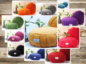 Round Zafu Yoga Cushion |Zipped Cover | Washable| Portable | Solid Colors | Filling Options Available - Medium Size
