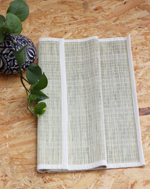 Handwoven Meditation Mat Made with Darbha 'Kusha' Grass Fiber  - Color Natural Green - Dharana