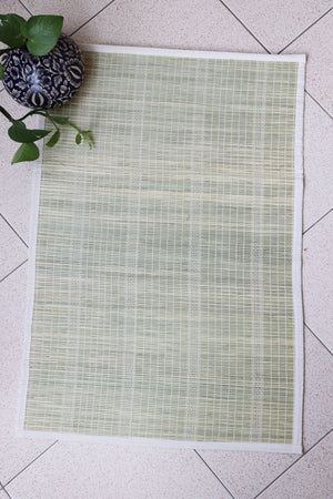 Handwoven Meditation Mat Made with Darbha 'Kusha' Grass Fiber  - Color Natural Green - Dharana