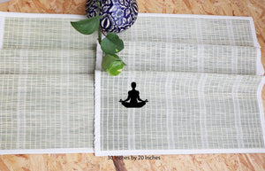 Handwoven Meditation Mat Made with Darbha 'Kusha' Grass Fiber  - Color Natural Green - Dharana