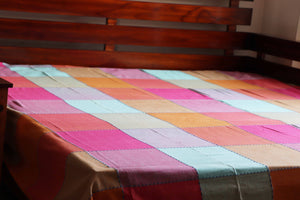 Bed-sheet/Bed-cover/Bed Linen - Handwoven bed sheet (pure cotton) - King Size - Hopscotch