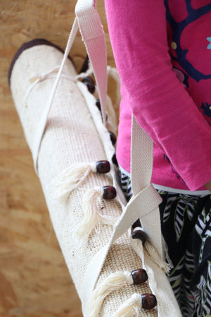 Yoga/Pilates/Exercise Bag Strap - Yoga Strap Carrier - Handcrafted Yoga Bag Strap for Yoga lover/Yogi - Off White Natural Color