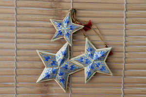 Stars Set - Christmas Ornaments, Christmas Baubles, Hanging Ornaments, Keepsake, Christmas Decoration, Handmade Paper Mache Christmas Gift