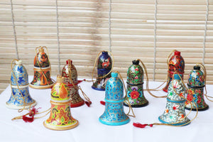 Bells Set - Christmas Ornaments, Christmas Baubles, Hanging Ornaments, Keepsake, Christmas Decoration, Handmade Paper Mache Christmas Gift