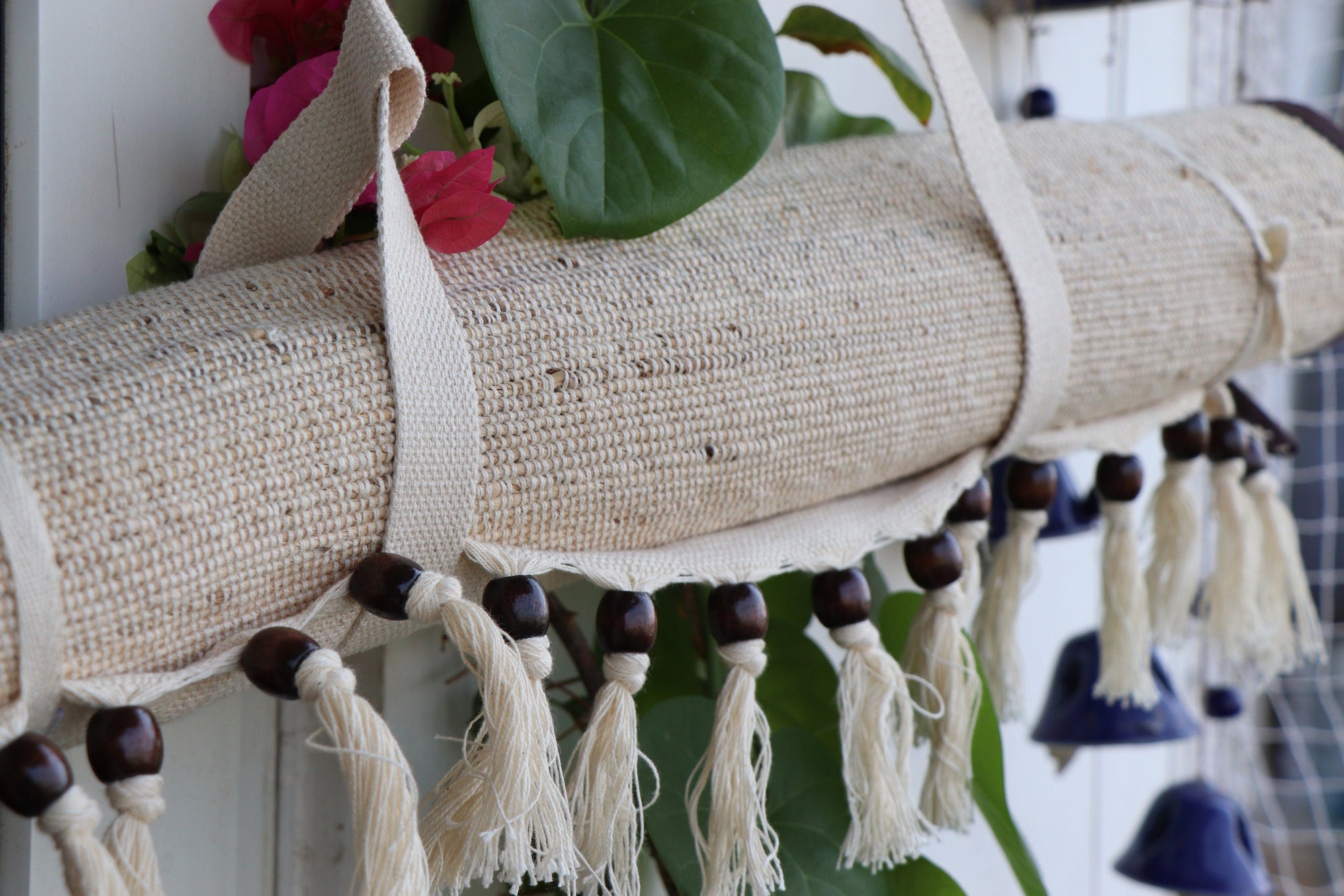 Yoga/Pilates/Exercise Bag Strap - Yoga Strap Carrier - Handcrafted Yoga Bag Strap for Yoga lover/Yogi - Off White Natural Color
