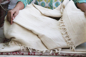 Premium Handwoven Organic Cotton Blanket (Use as bed linen OR yoga/mediation blanket) - Design: Bodhi