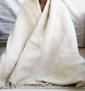 Premium Handwoven Organic Cotton Blanket (Use as bed linen OR yoga/mediation blanket) - Design: Bodhi