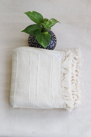 Premium Handwoven Organic Cotton Blanket (Use as bed linen OR yoga/mediation blanket) - Design: Bodhi