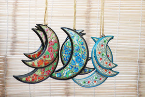 Moon Set - Christmas Ornaments, Christmas Baubles, Hanging Ornaments, Christmas Decoration, Handmade Paper Mache Christmas Gift