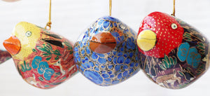 Birds Set - Christmas Ornaments, Christmas Baubles, Hanging Ornaments, Keepsake, Christmas Decoration, Handmade Paper Mache Christmas Gift