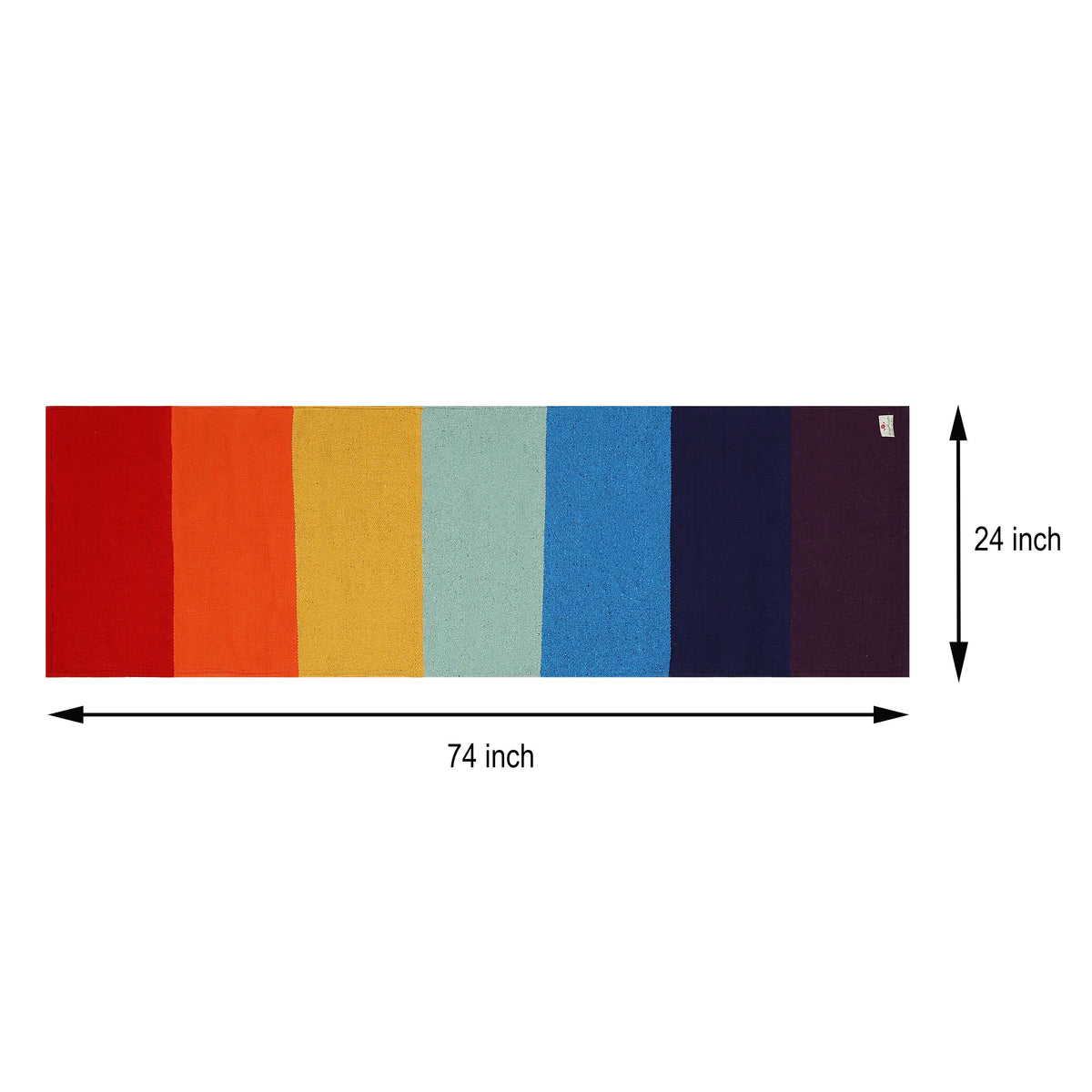 AbhinehKrafts Natural Cotton Handwoven Mat for Yoga, Pilates, Fitness, Prayer, Meditation or Home Decor -Made in India - Just Like a Rainbow