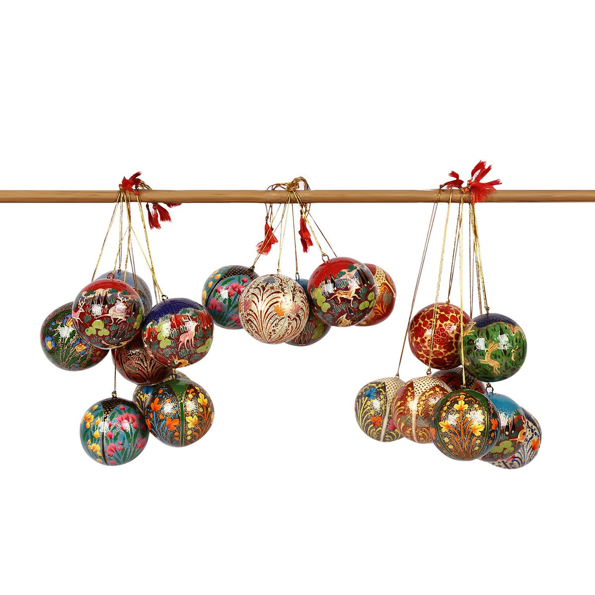 Balls Set - Christmas Ornaments, Christmas Baubles, Hanging Ornaments, Keepsake, Christmas Decoration, Handmade Paper Mache Christmas Gift