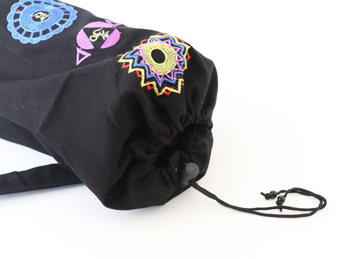 Yoga/Pilates/Exercise Bag - Yoga Strap Carrier - Yoga Mat Bag - Embroidered Seven Chakra Yoga Bag for Yoga lover/Yogi