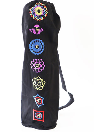 Yoga/Pilates/Exercise Bag - Yoga Strap Carrier - Yoga Mat Bag - Embroidered Seven Chakra Yoga Bag for Yoga lover/Yogi