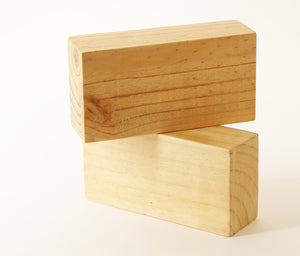 Yoga/Exercise/Fitness Blocks - Set of Two Yoga Blocks with Carrying Bag - Option to Choose - Wood OR Cork