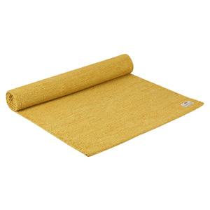 AbhinehKrafts Natural Cotton Handwoven Mat for Yoga, Pilates, Fitness, Prayer, Meditation or Home Decor - Made in India - Tuscan Sun Yellow