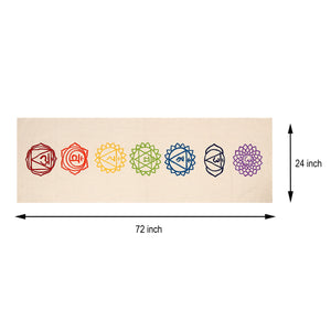 Premium Organic Cotton Seven Chakra Embroidered Mat for Yoga, Pilates, Fitness, and Meditation, Preorder -Abhinehkrafts Exclusive Collection