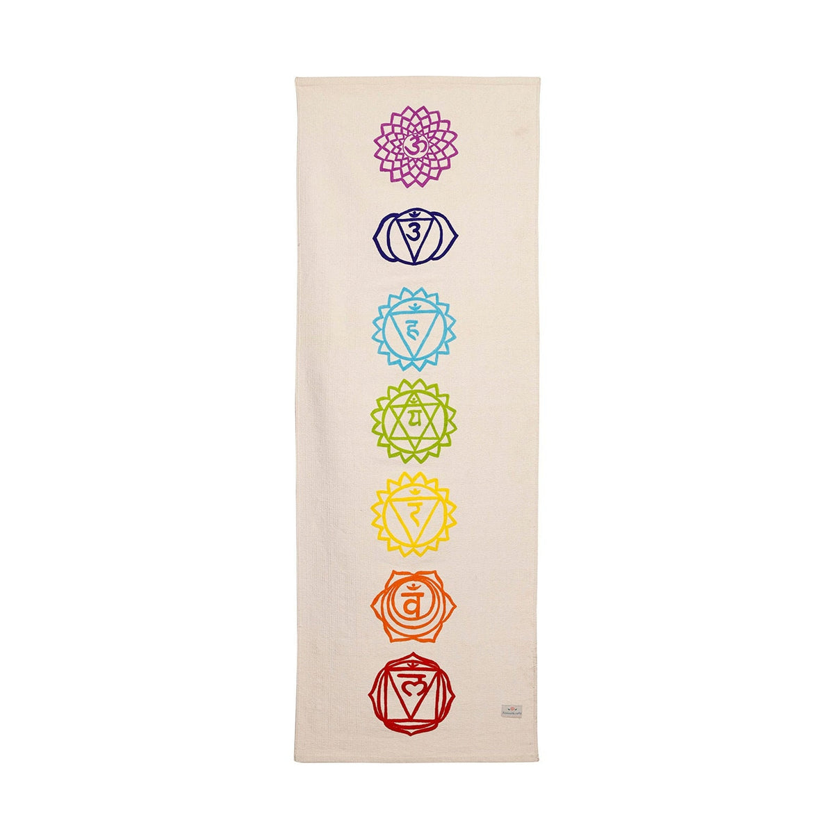 Premium Organic Cotton Seven Chakra Embroidered Mat for Yoga, Pilates, Fitness, and Meditation, Preorder -Abhinehkrafts Exclusive Collection