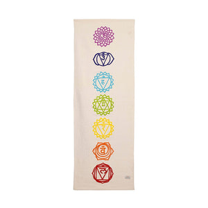 Premium Organic Cotton Seven Chakra Embroidered Mat for Yoga, Pilates, Fitness, and Meditation, Preorder -Abhinehkrafts Exclusive Collection