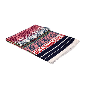 Indian Boho/Bohemian Cotton Reversible Area Rug/Chindi Rag/Floor Runner/Yoga Mat/Dhurrie/Kilm/Carpet - Adhrit