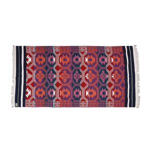 Indian Boho/Bohemian Cotton Reversible Area Rug/Chindi Rag/Floor Runner/Yoga Mat/Dhurrie/Kilm/Carpet - Adyant