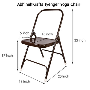 Iyenger Yoga Chair - Backless - Excellent Prop for Yoga Poses - Yoga Chair with Carry Bag, for Continnum Body Movement & Enhanced Practice