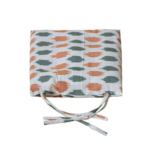 Meditation & Prayer Mat with Matching Cushion/Pillow/Seat - Handwoven Rug with Ikkat Print - Cream Dream