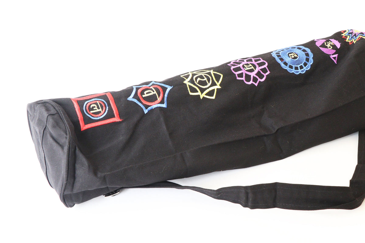 Yoga/Pilates/Exercise Bag - Yoga Strap Carrier - Yoga Mat Bag - Embroidered Seven Chakra Yoga Bag for Yoga lover/Yogi