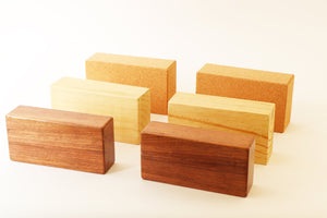 Yoga/Exercise/Fitness Blocks - Set of Two Yoga Blocks with Carrying Bag - Option to Choose - Wood OR Cork