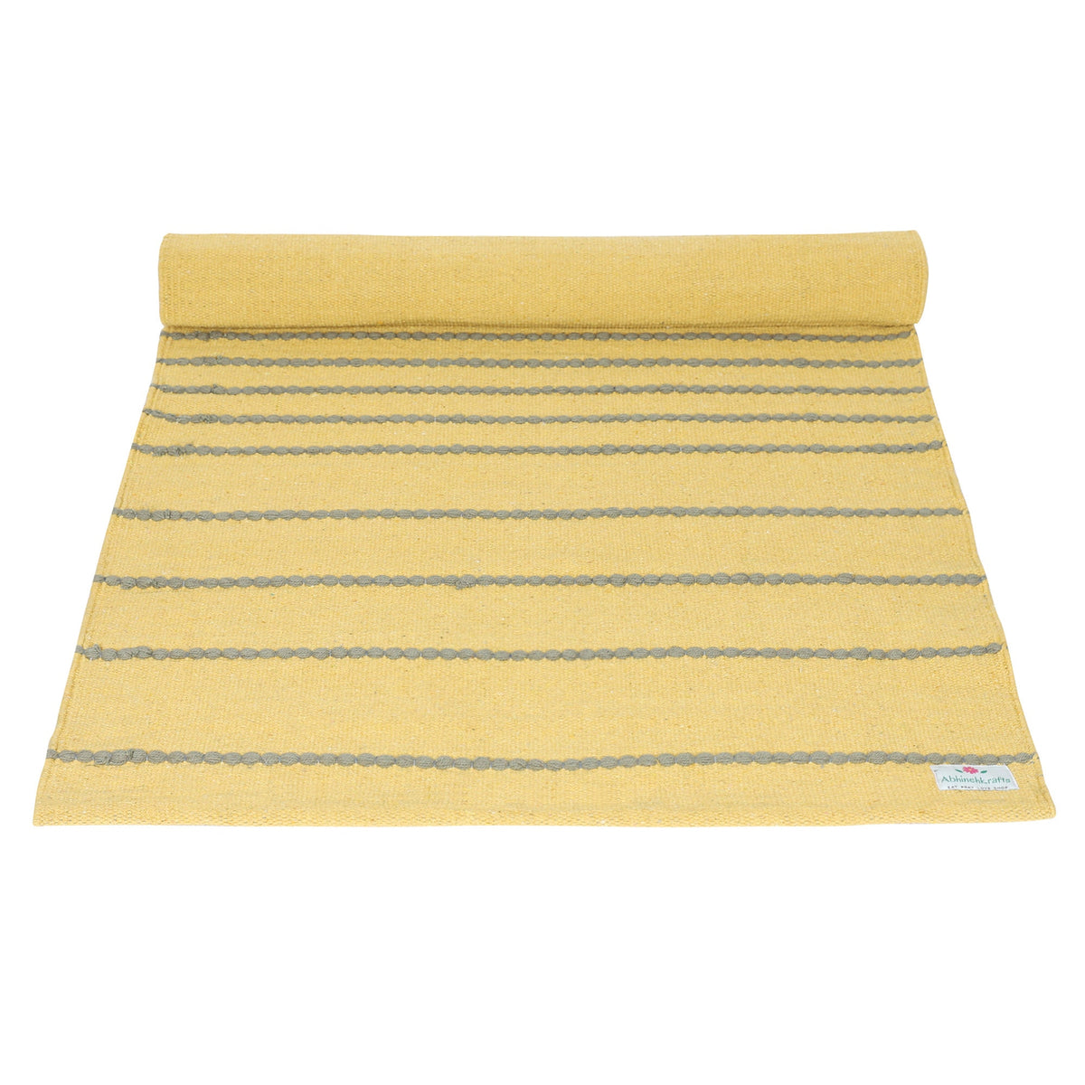 Organic cotton mat for Yoga, Pilates, Fitness, and Meditation - (Handwoven with knotted patterns-anti-skid & firm grip) - Color Options