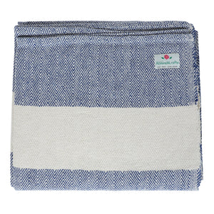 Handwoven Herringbone Organic Cotton Blanket (Herringbone Weave) for Yoga and Meditation or Use as Bed Linen/Home Decor