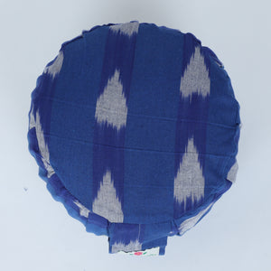 Round Zafu Yoga Cushion |Zipped Cover |Washable| Portable - Ikat (Design: In to the Dawn) - Cotton Prefilled