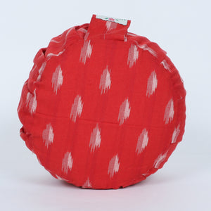 Round Zafu Yoga Cushion |Zipped Cover |Washable| Portable - Ikat (Design: In to the Dawn) - Cotton Prefilled