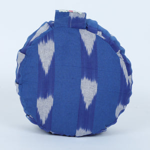 Round Zafu Yoga Cushion |Zipped Cover |Washable| Portable - Ikat (Design: In to the Dawn) - Cotton Prefilled