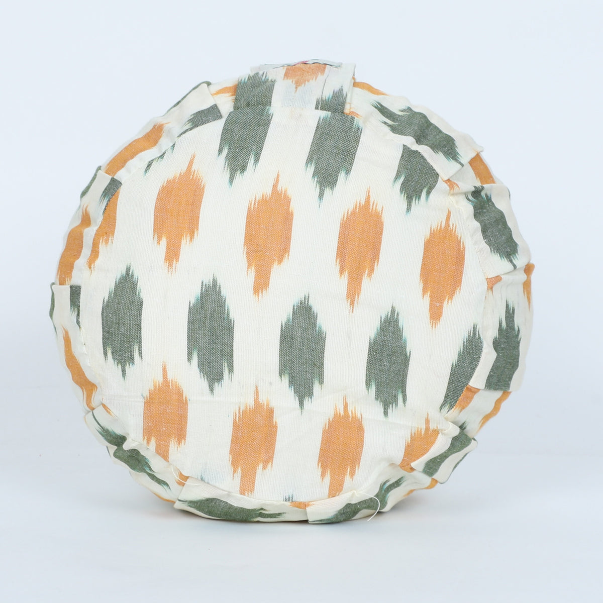 Round Zafu Yoga Cushion |Zipped Cover |Washable| Portable - Ikat (Design: In to the Dawn) - Cotton Prefilled