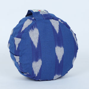 Round Zafu Yoga Cushion |Zipped Cover |Washable| Portable - Ikat (Design: In to the Dawn) - Cotton Prefilled