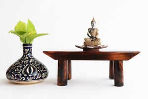 Wooden Prayer/Pooja Table, Altar Table, Meditation & Prayer Shrine, Buddhist Altar, Japanese Table, Zen Altar - Made in India (Layered)