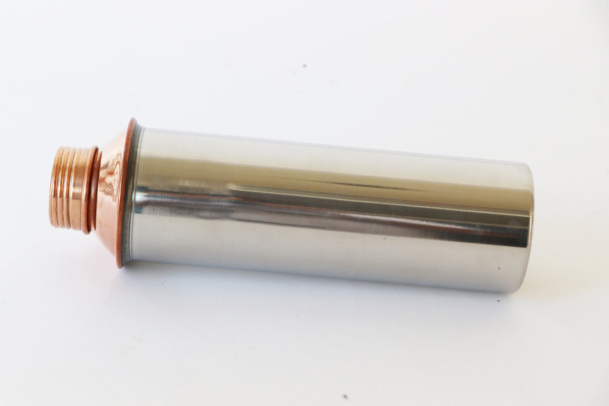 Clearance - Copper Magnetic Water Bottle (Tamra Jal Patra) with a Complimentary Yoga Towel - For Health, Wellness, Yoga