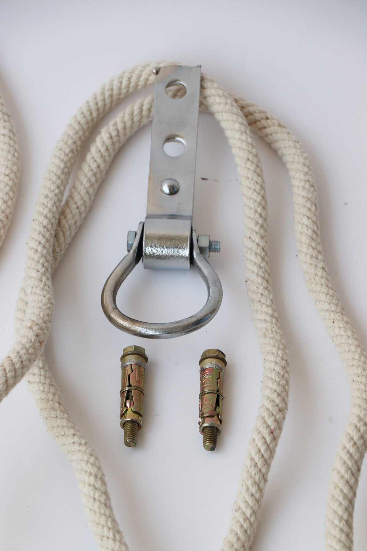 Iyenger Cotton Yoga Rope Set with wall hooks for remedial (therapeutic) and restorative yoga - Made in India - Yoga Gift/Yoga Prop