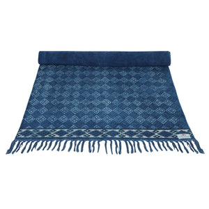 Anti Skid Cotton Indigo Mat for Yoga, Pilates, Fitness, and Meditation - (Handwoven Area Rug, Hand Block-Printed Rug) - Multi Options