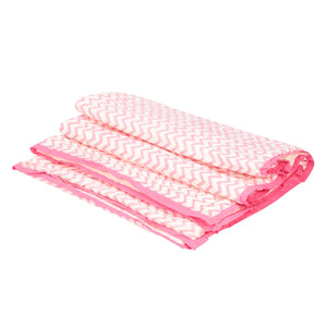 Kids Quilt/Blanket - Organic Cotton - Baby, Infants, Toddlers, Preschoolers, Children - Soft Warm Handmade - Aztec - Pink