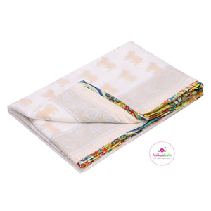 Organic Mulmul/Muslin cotton reversible summer blanket ('Dohar') for Kids/Toddlers - Butterfly