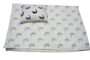 Organic Mulmul/Muslin cotton reversible summer blanket ('Dohar') for Kids/Toddlers - Cows