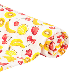 Kids Quilt/Blanket - Organic Cotton - Baby, Infants, Toddlers, Preschoolers, Children - Soft Warm Handmade - Fruits - Yellow