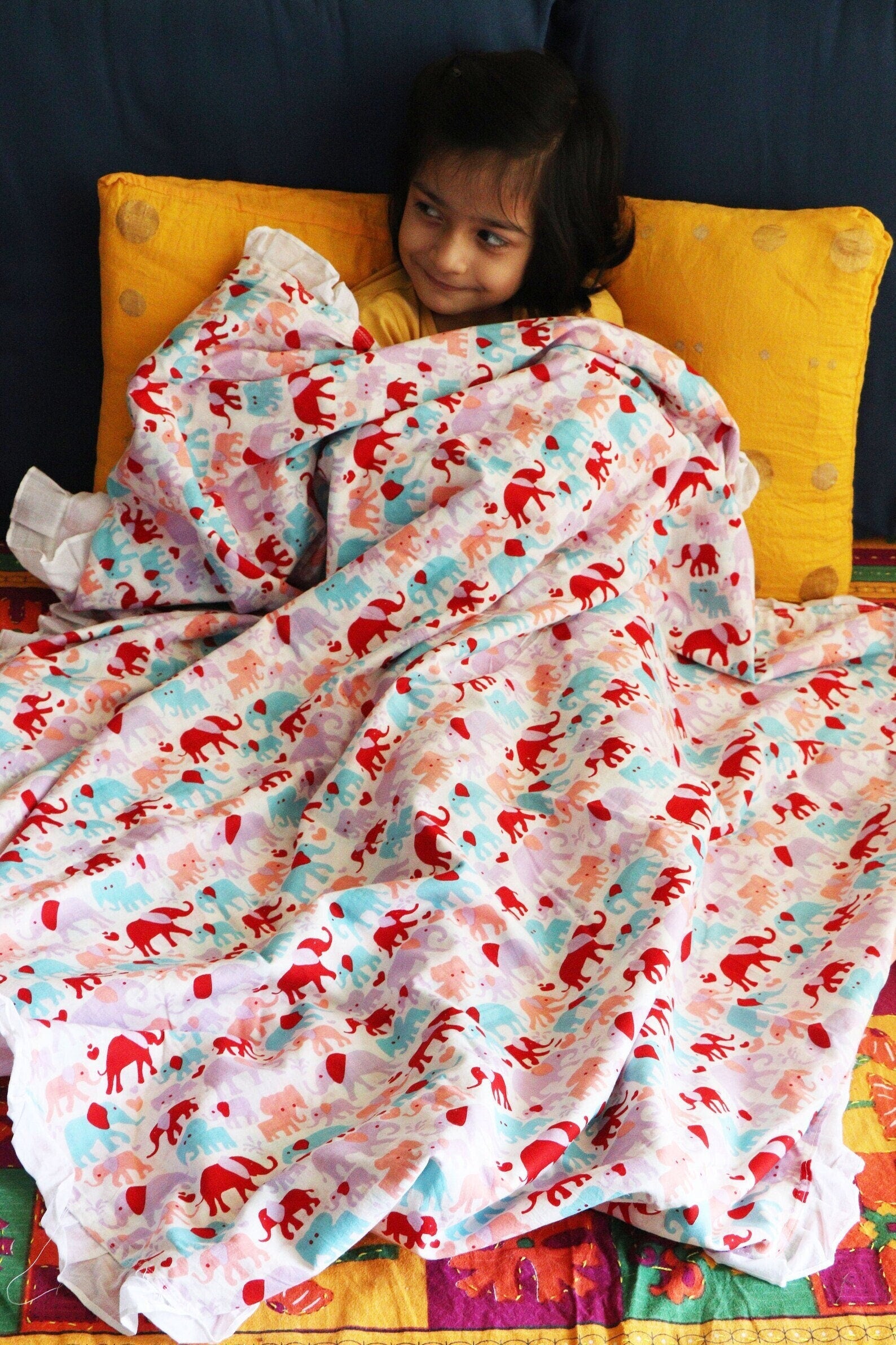 Mulmul/Muslin Cotton Reversible Soft Summer Blanket ('Dohar') for Kids/Toddlers/Children Room & Nursery Decor - Wonderland